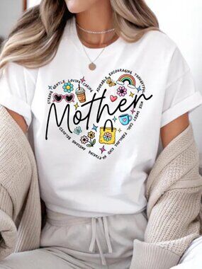 Mother Graphic Heart Shirt, Mom Life Tee, Floral Mama Tee, Mothers Day Gift
